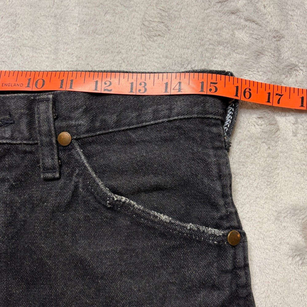 VTG 70s Wrangler Jeans 936BLK (Fits 31x34) Cowboy Cut Black Scovill Zip USA Made - Picture 7 of 10